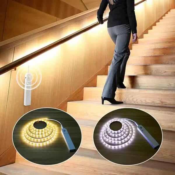 Ağıllı LED zolaq, hərəkət sensorlu, USB ilə doldurulan, şkaf və çarpayı üçün
