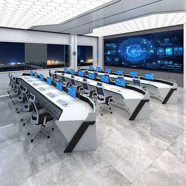 Console with Thickened Fireproof Board, Monitoring Room Security System Command Desk, Manufacturer Wholesale Painted Operation Table