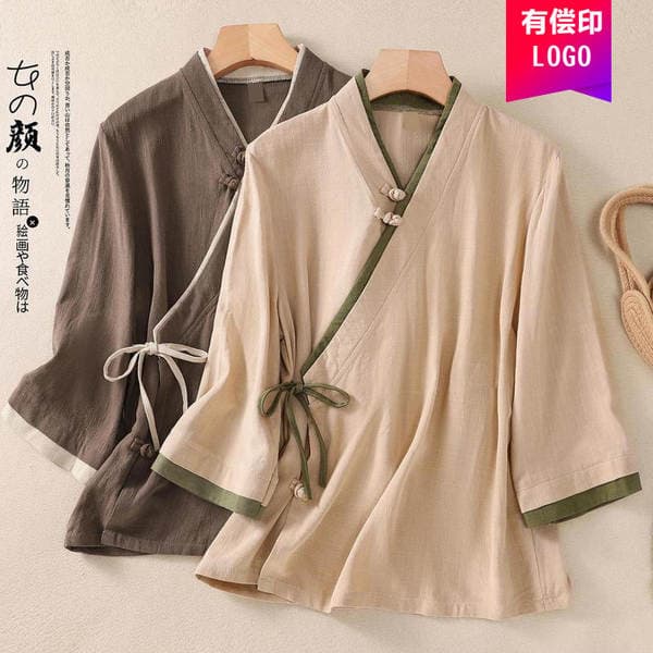 Qadınlar üçün Zen üslubunda yay Tanq kostyumu/Hanfu üst geyim