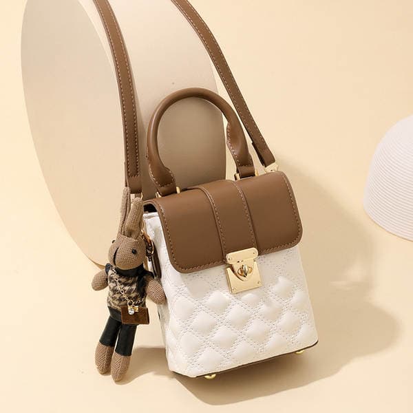 2026 New Model Phone Bag, Fashionable and Versatile, Niche Shoulder Crossbody Women's Bag, Stone Pattern Color-Blocking Handbag, Small Square Bag