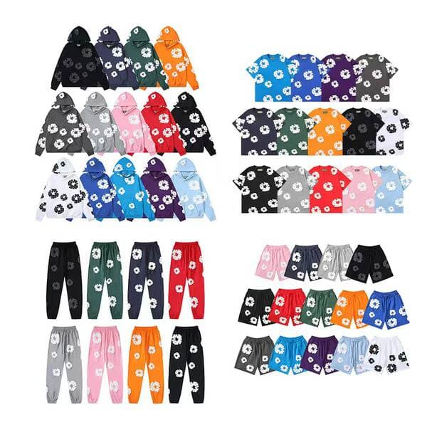 Cross-Border High-Quality D-T Kapok Foam 3D Sweatshirt Set American-Style Couple Casual Crew Neck Shorts