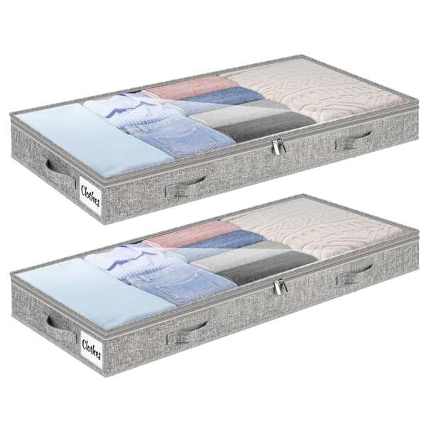 Divan və ya çarpayı altı üçün ultra-nazik (10 sm) şəffaf parça saxlama qutusu (paltar və əşyalar üçün).