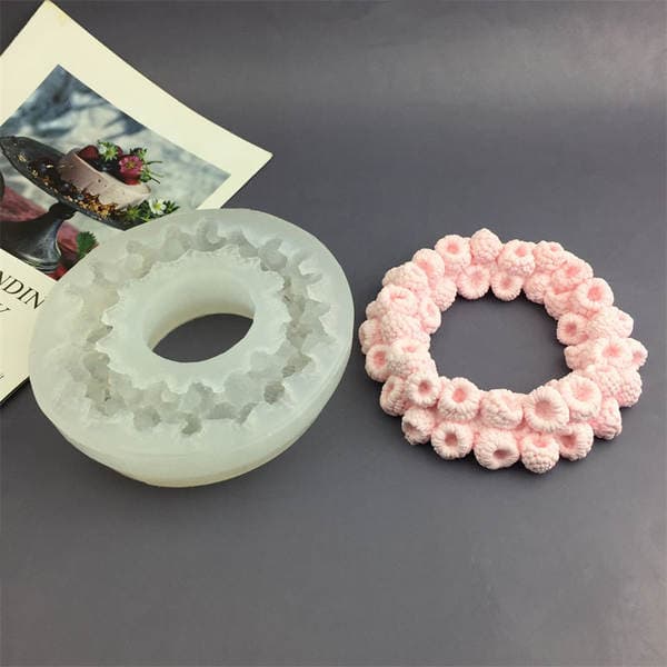 DIY Raspberry Fruit Circle Mulberry Wreath Silicone Mold Fondant Cake Decoration Chocolate Aroma Diffuser Plaster Ornament Mold