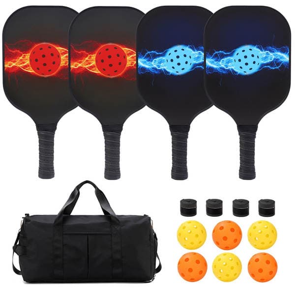 Fiberglass Pickleball Paddle Set Backpack Bare Beach Paddle Pickleballpaddlesset Beach Paddle