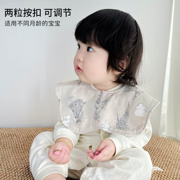 Class a Bamboo Cotton Newborn Bib Baby Saliva Towel Bamboo Cotton Gauze Bib 360-Degree Bib Ultra-Soft