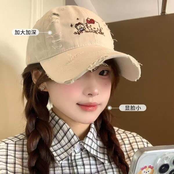 Korean-Style Ins Embroidered Baseball Cap, Fresh and Sweet Style, New Hat, American Retro Fashion Commuter Cap