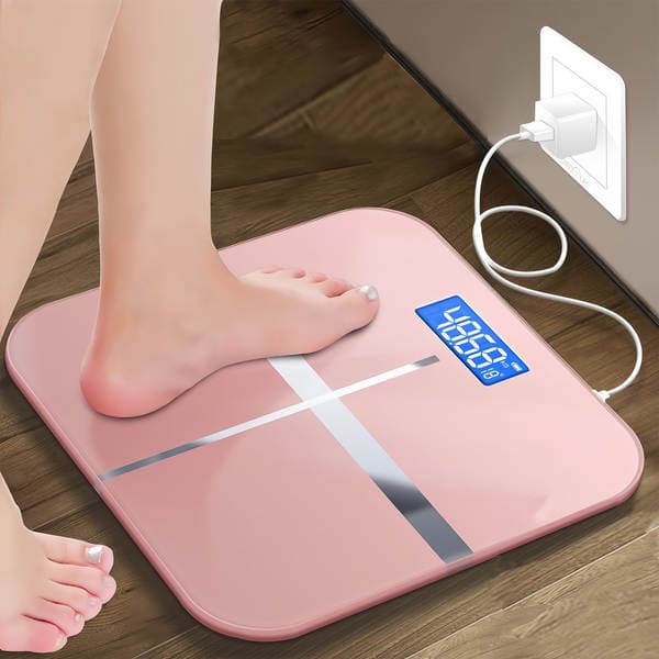 Home-Use Weight Scale, Rechargeable Electronic Scale, Accurate Weighing, Body Scale, Tempered Glass, Durable, Accurate Data Measurement