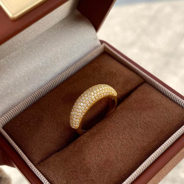24K Qızıl suyuna çəkilmiş Üzük, Ulduzlu Brilyant Dizaynı, Retro Stil, Rəngini Qoruyan, Fərdiləşdirilmiş