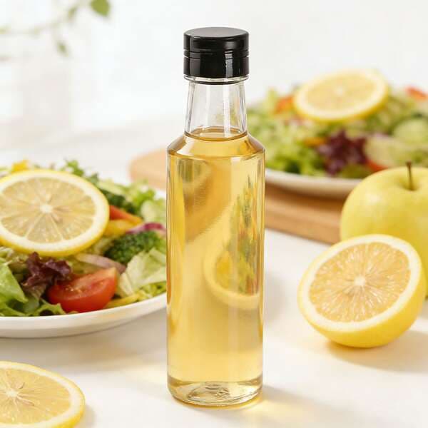 250 ml qida dərəcəli dəyirmi plastik şüşələr (yağ, sirkə, soya sousu üçün), möhürlənmiş və sızdırmaz