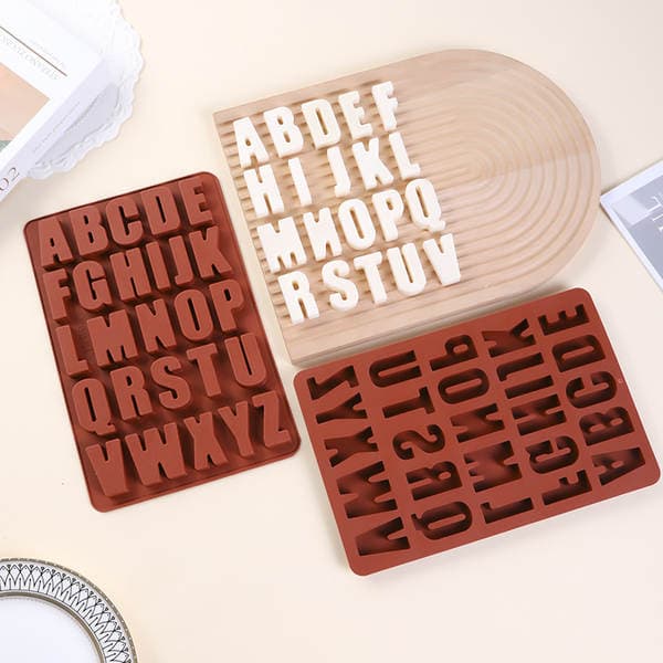 Cross-Border 26 Uppercase Letters Silicone Mold Chocolate Mold Baking Tool Ice Cube Mold Handmade Cake Mold Cookie Mold
