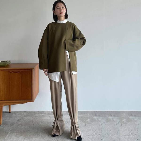 24 Early Autumn New Style Matsumoto Ena Pure Color Reversible Retro Elegant Commuter Round Neck Jacket Shirt for Women Wholesale