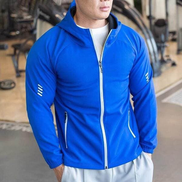 Kişilər üçün idman fitnes uzunqol başlıqlı küləkdən qoruyan gödəkçə, çoxfunksiyalı, gündəlik, dar kəsim, qaçış və məşq üçün