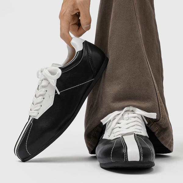 Kişi retro casual krossovkalar, nəfəs alan, çoxfunksiyalı, qara 22232-J