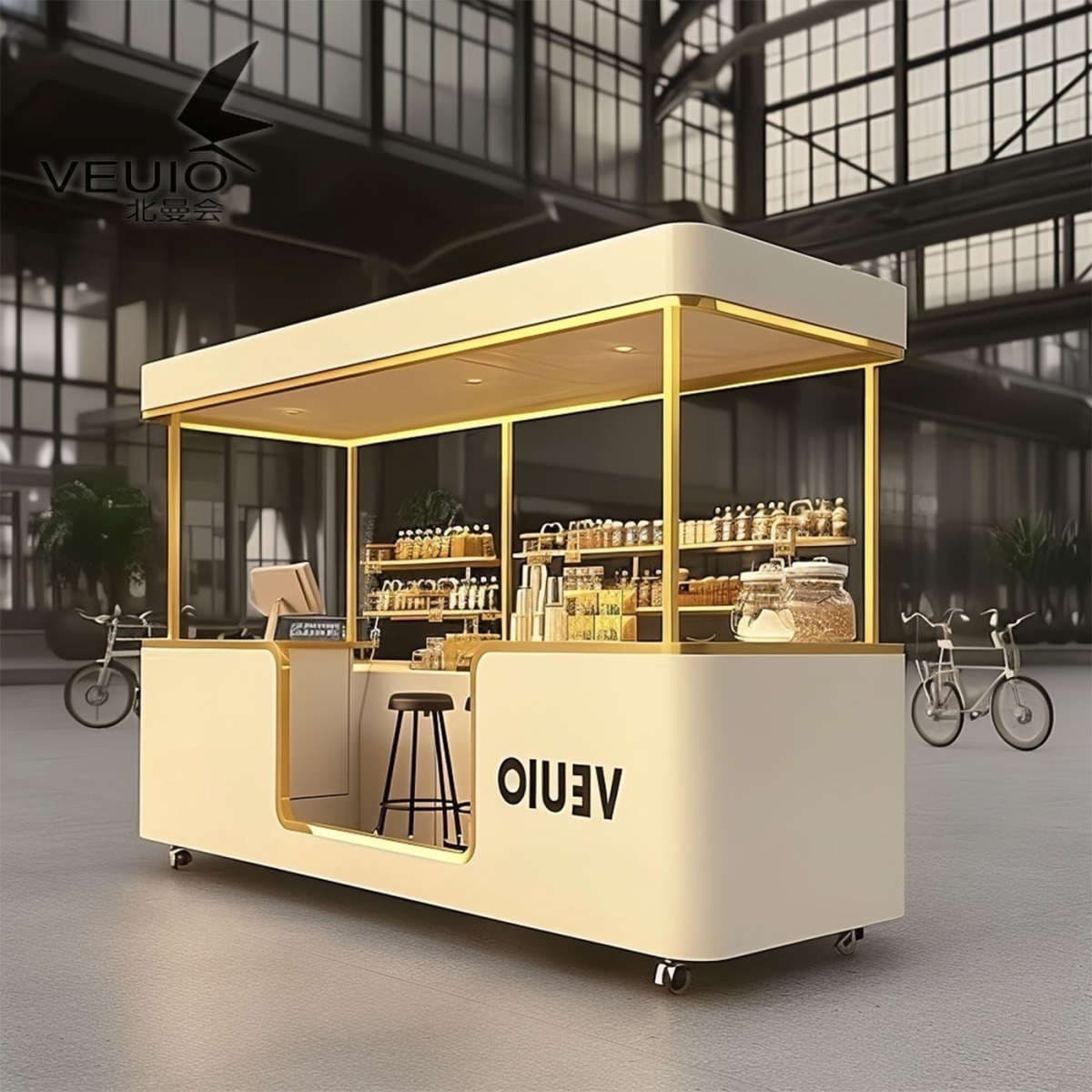 Müasir minimalist işıqlı mobil qida arabası