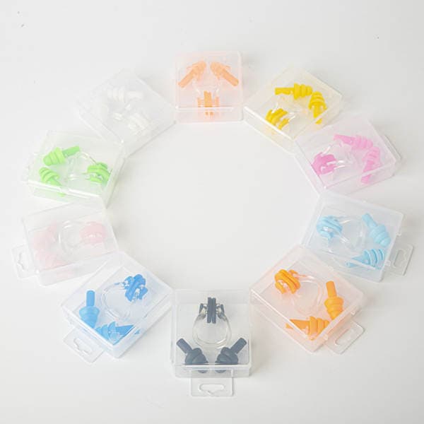 2026 Custom Manufacturer Large Box Swimming Gear Silicone Nose Clip and Earplug Set Anti-Choking Waterproof Boxed Diving Nose Clip