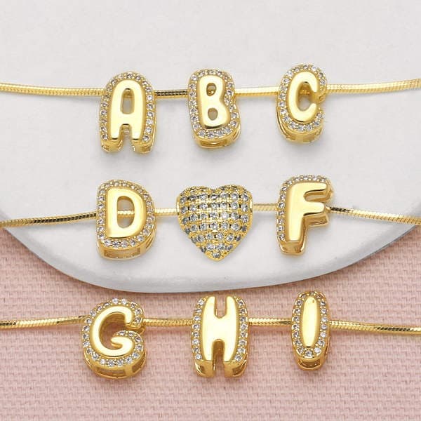 As Jewelry Mis Qaplama Həqiqi Qızıl 26 İngilis Hərfi DIY Kulon Boyunbağı Qadınlar üçün (Nkb060)