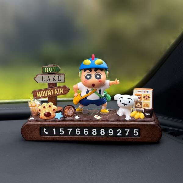 2026 New Model Crayon Shin-Chan Temporary Parking Number Plate for Moving Car, Cute Car Phone Number Plate