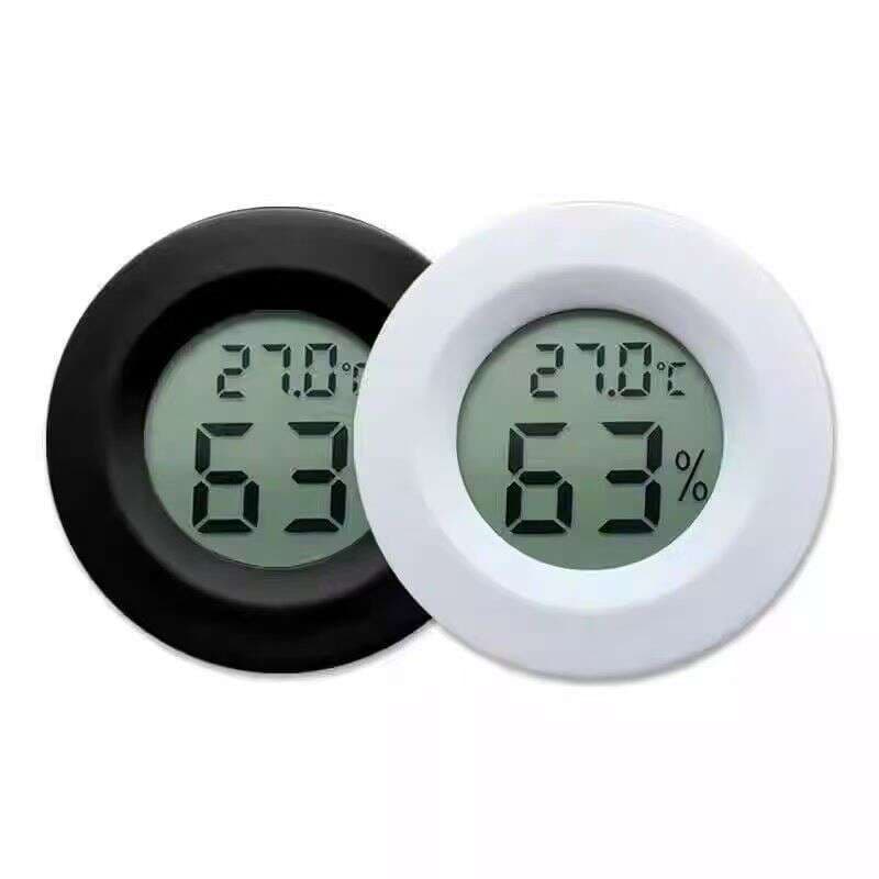 Electronic Temperature and Humidity Meter, Round, Embedded, with Probe, Switchable, for Cigar and Wine Cabinets, and for Reptile Enclosures