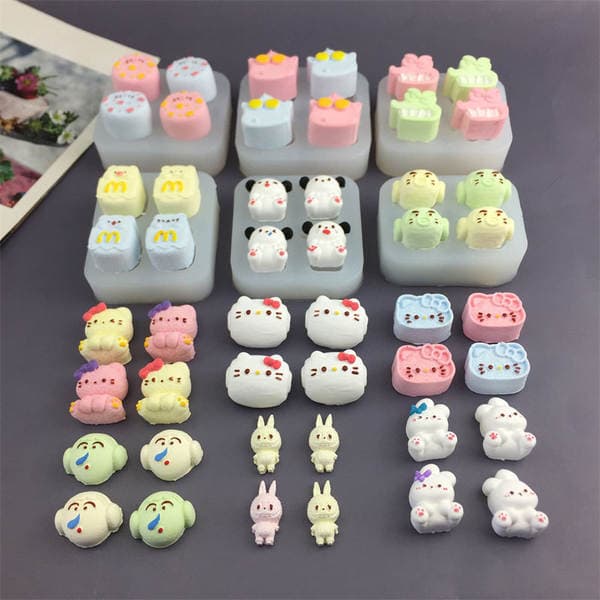 DIY Small Nose Crocodile Bunny Cat Small Animal Potato Cake Silicone Mold Fondant Cake Chocolate Drip Mold