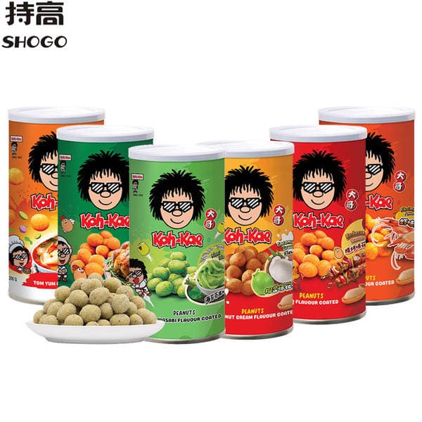 Thai Imported Big Brother Peanuts 200g Barbecue Wasabi Tom Yum Shrimp Flavor Nuts Snacks Canned