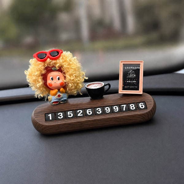 New Star-Shaped Temporary Parking Number Plate for Moving Cars, Phone Number Sign for Car, Cute for Women