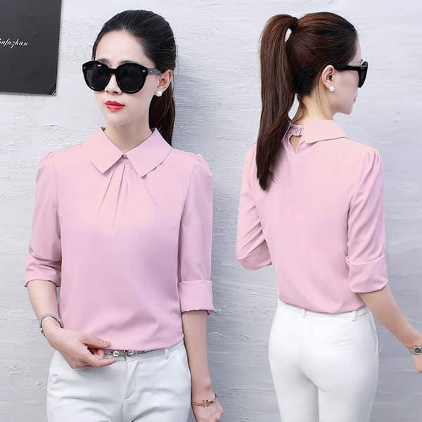 2026 Spring New Women's Shirt Korean Style Long Sleeve Top Fashionable Women's Chiffon Shirt Custom Wholesale