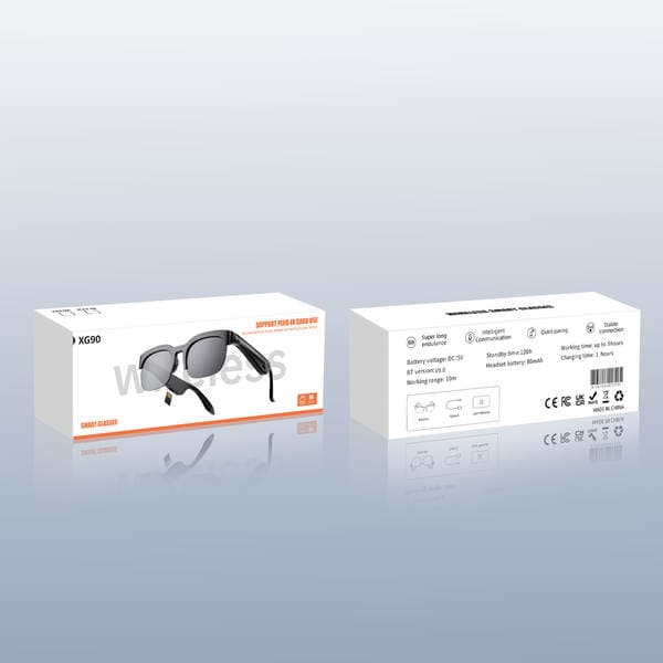 XG90 Simsiz Ağıllı Bluetooth Eynəyi, TF kart yuvası, açıq havada stereo səs, tərcümə, günəş eynəyi və qulaqlıq funksiyaları ilə