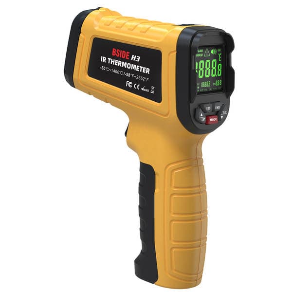 Bside H3 High Temperature Infrared Thermometer -50 Degrees to 1400 Degrees 50:1 Thermometer Non-Contact Thermometer