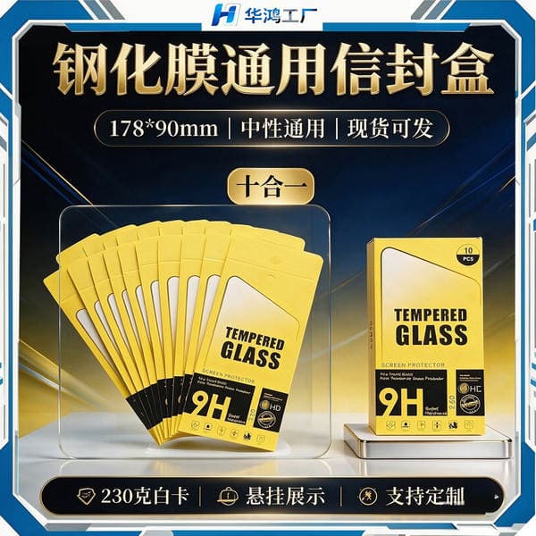 Spot tempered film packaging box neutral mobile phone packaging box tempered protective film packaging tempered film packaging carton