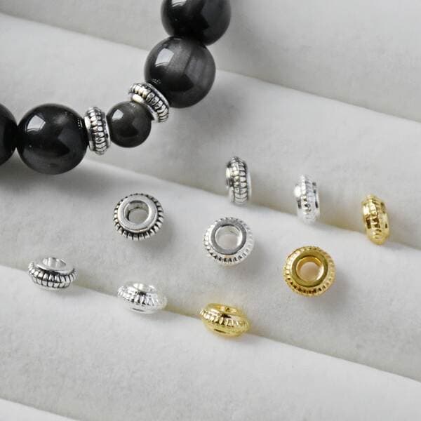 Alloy Vintage Hidden silver Wheel Bead About 7mm Spacer Handmade DIY Bracelet Accessories Braided Beaded Material