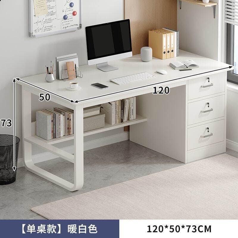 Home Computer Desk, Simple Modern Office Desk with Drawers, Multifunctional Study and Writing Desk for Bedroom
