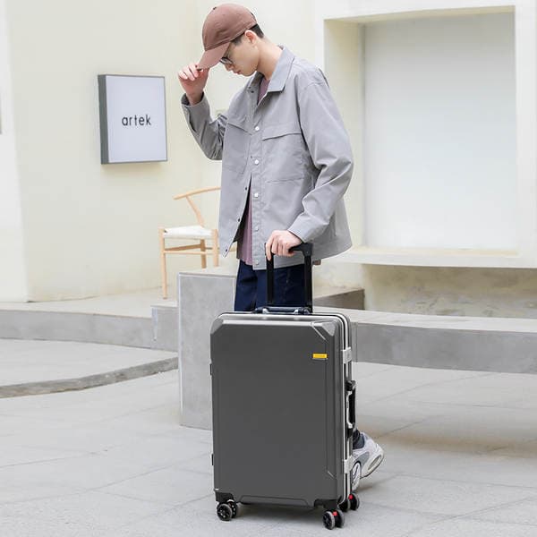 Trolley Suitcase with Combination Lock, Luggage Trolley Case with Pc Universal Wheels, Zipper Case with Detachable Wheels, Student Case, Business Case, Carbon Fiber