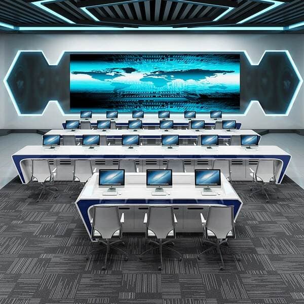 Luxury Monitoring Console, Command Center Security Dispatch Desk, Curved Single/Double/Multi-Unit Command Desk, Office Desk