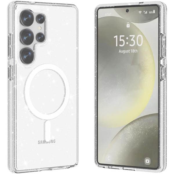 Samsung S26Ultra, S25Edge, S24Fe üçün Maqnitli, Parıltılı, Şəffaf, Qalınlaşdırılmış, Zərbəyə Davamlı Telefon Qabı