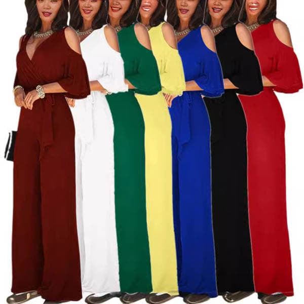 2024 Aliexpress Wish Amazon European and American Export Women's Wholesale Wide-Leg Pants 7 Colors Optional Including Belt