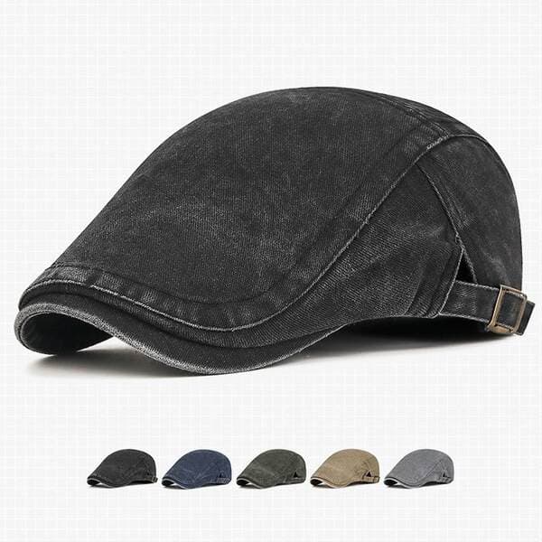 Popular Foreign Trade Item: Washed Vintage Beret Hat for Men and Women, Versatile Forward Cap, Simple Retro Sunshade Duckbill Cap for All Seasons